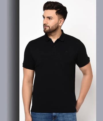 98 Degree North Pack of 1 Cotton Regular Fit Solid Half Sleeves Men's Polo T Shirt ( Navy )