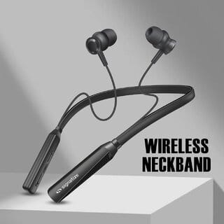 Signatize Wireless in-Ear Neckband Bluetooth Earphones with 10mm Drivers, Rich Music Experience, 50 Hours Playtime, Type