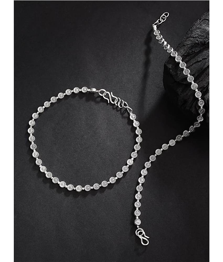 Priyaasi Women's Latest Design German Silver Plated Anklet