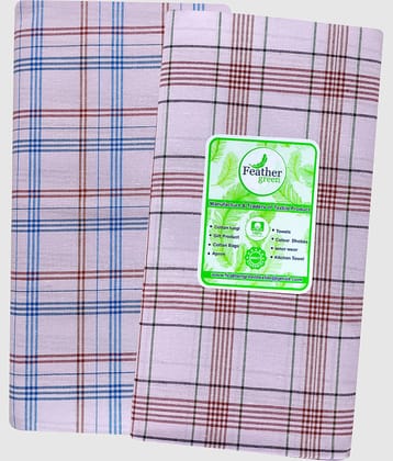 Feather Green - Multicolor Cotton Men's Lungi ( Pack of 2 )