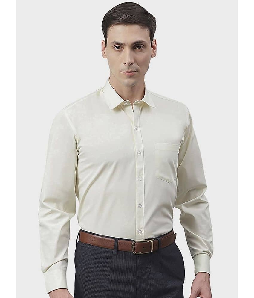 Makhanchor - Beige Cotton Regular Fit Men's Formal Shirt ( Pack of 1 )