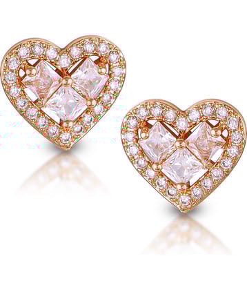 VIVASTRI Rose Gold Stud Earrings ( Pack of 1 )