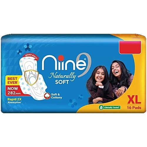 Niine Naturally Soft Sanitary Napkin - Extra Large, 16 pcs