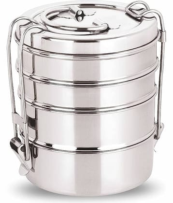 Neelam Stainless Steel Lunch Box/Traditional Tiffin Box for School/Office- 8 x 4