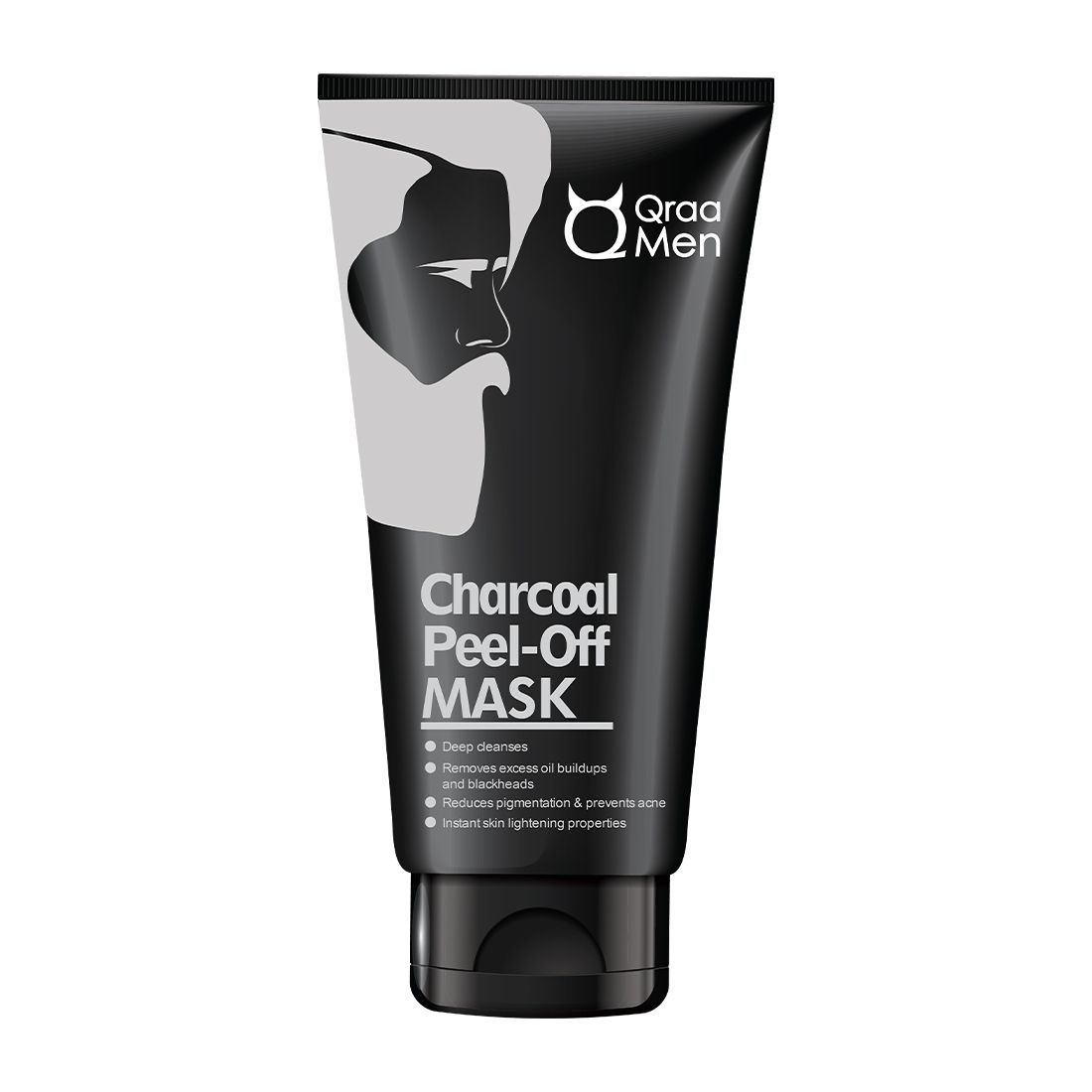Qraa Men Activated Charcoal Peel Off Mask for Men, Deep Cleansing, Blackheads Removal, Dead Skin Removal - 100gm