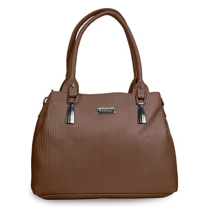 Jothi Rinka Premium Womens Handbag | Quilted Panel Synthetic Leather Tote | 3-Compartment Spacious Design | Water-Resistant | Soft Base | Brown Jothi Rinka Premium Womens Handbag | Quilted Panel Synthetic Leather Tote | 3-Compartment Spacious Design | Water-Resistant | Soft Base | Brown