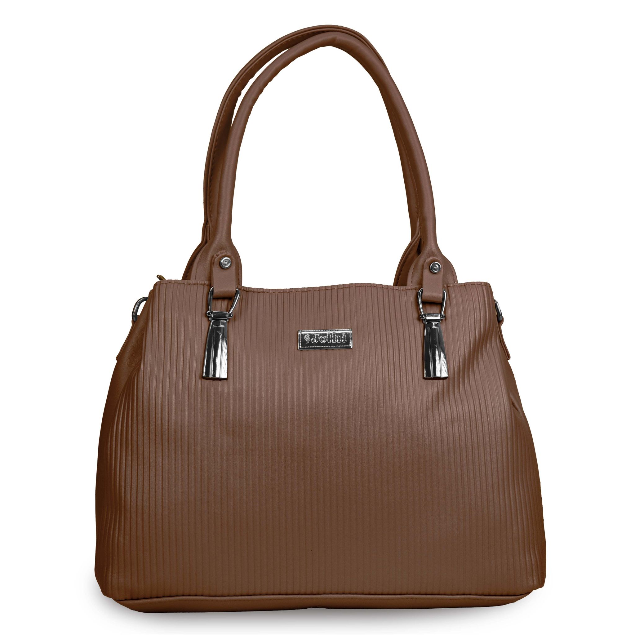 Jothi Rinka Premium Womens Handbag | Quilted Panel Synthetic Leather Tote | 3-Compartment Spacious Design | Water-Resistant | Soft Base | Brown
