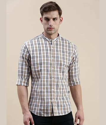 Showoff Cotton Blend Regular Fit Checks Full Sleeves Men's Casual Shirt - White ( Pack of 1 )