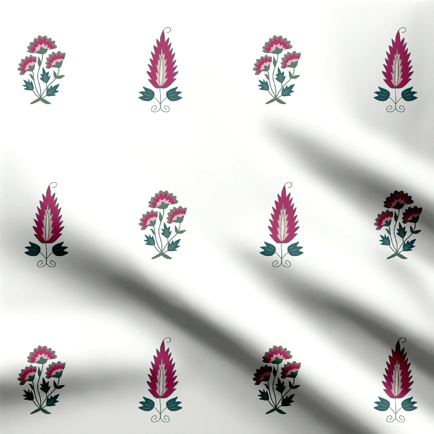 Persian Flower Motifs-Cotton