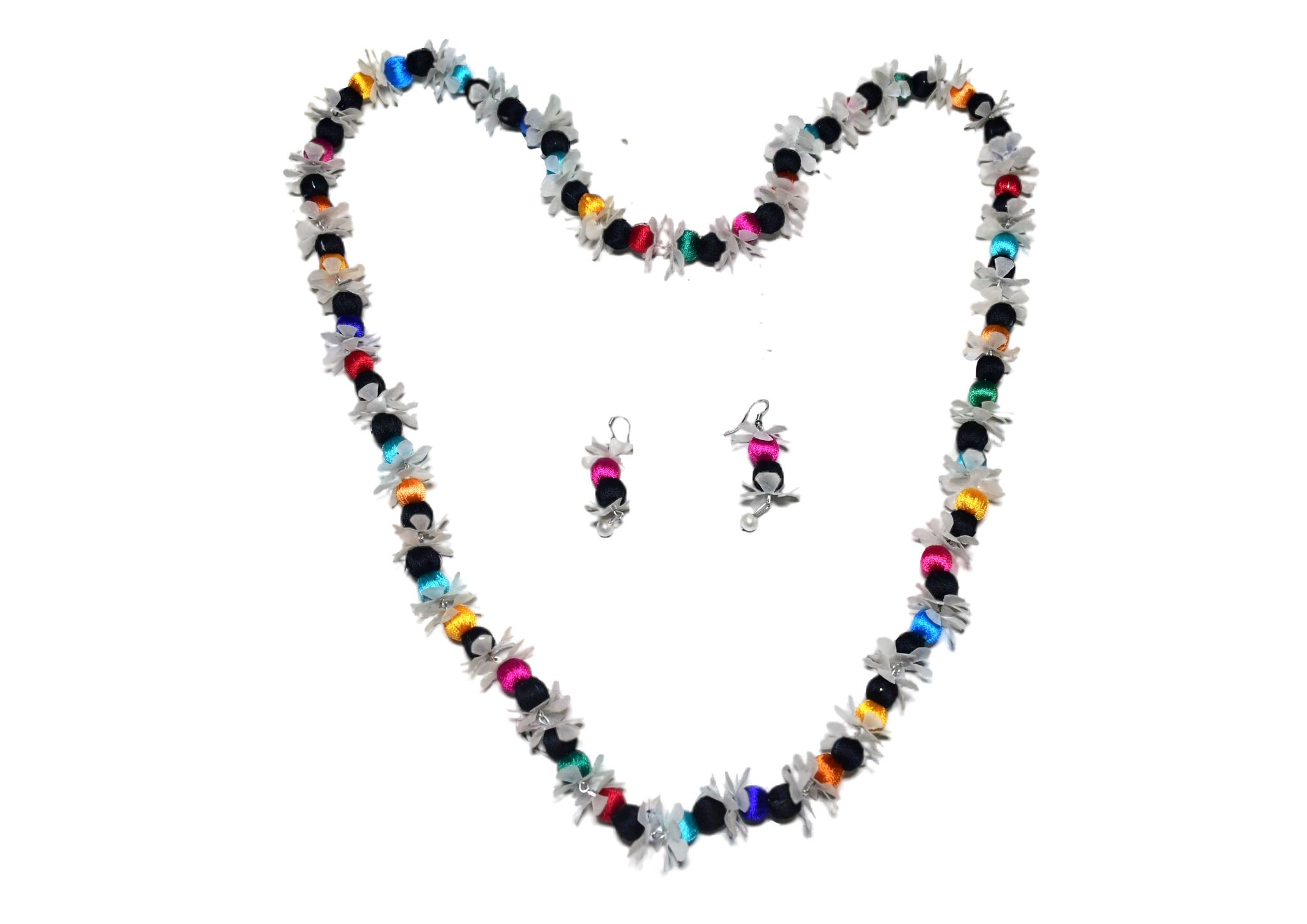 Multicolor Long Necklace Earring Set