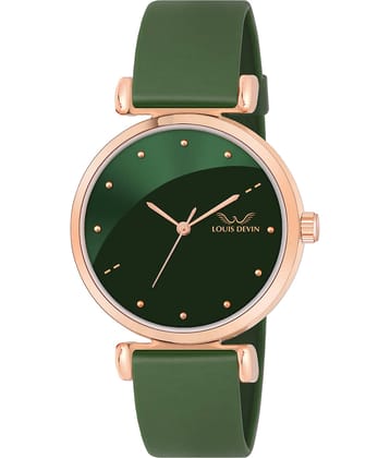 LOUIS DEVIN Green Silicon Analog Womens Watch