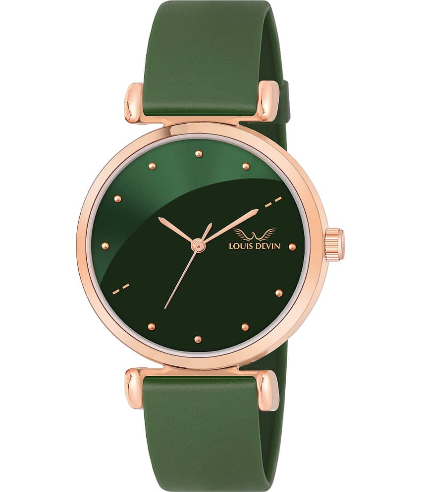 LOUIS DEVIN Green Silicon Analog Womens Watch