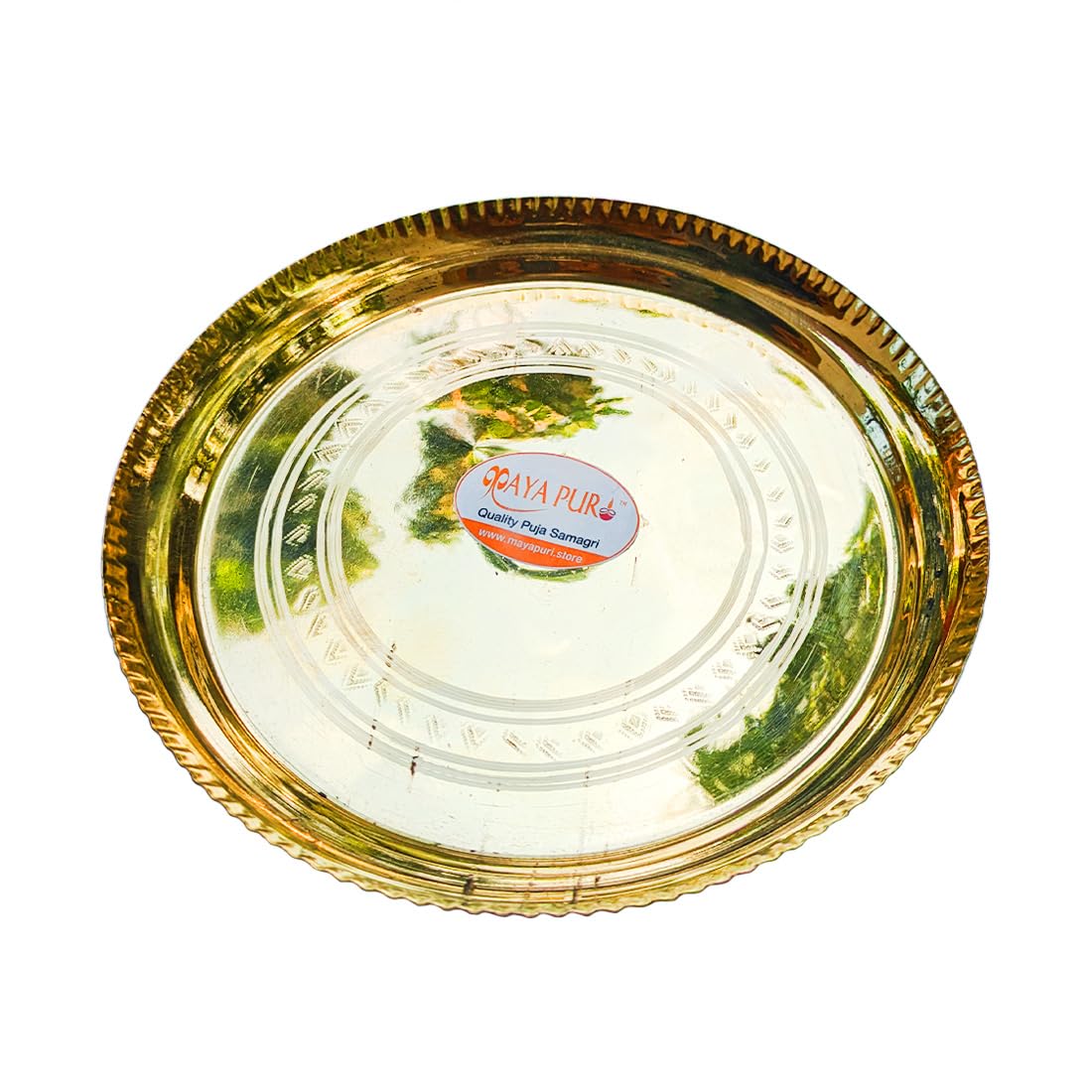 MAYAPURI Premium Brass Pooja Thali Set for Traditional Indian Rituals and Worship,Home Mandir & Pooja, Diameter; 6.5 inches (Pack of 1)