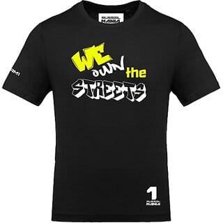 Fastbend Mens Black Printed Cotton Blend Round Neck T-Shirt