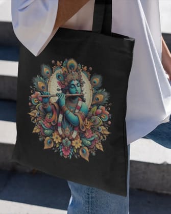 Krishna Art Canvas Tote Bag Krishna Art Canvas Tote Bag