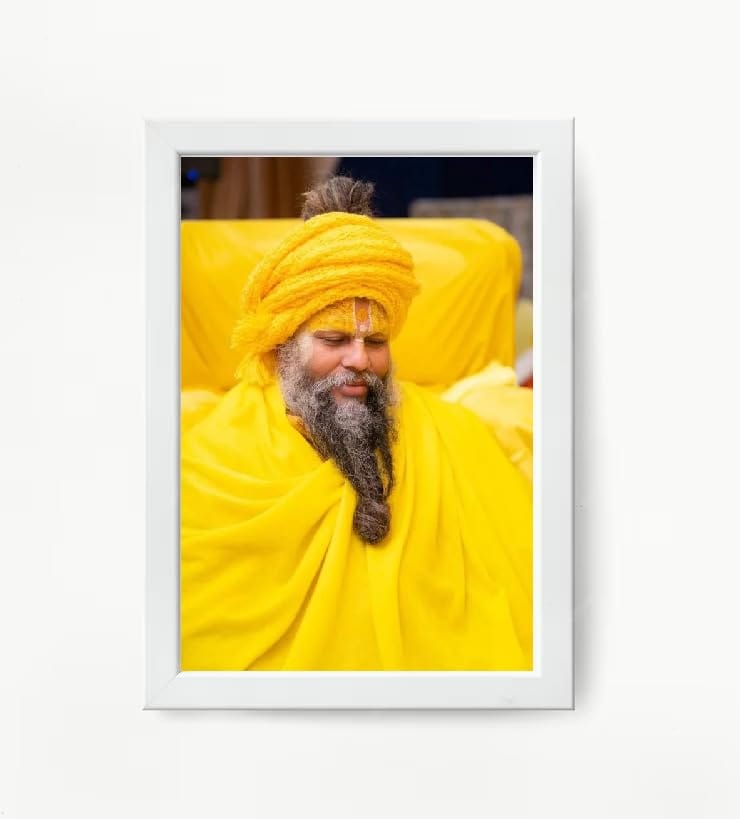 NOKKES Premanand Ji Maharaj White Religious Photo frame 5X7 Inch Photo Frame_WEW62