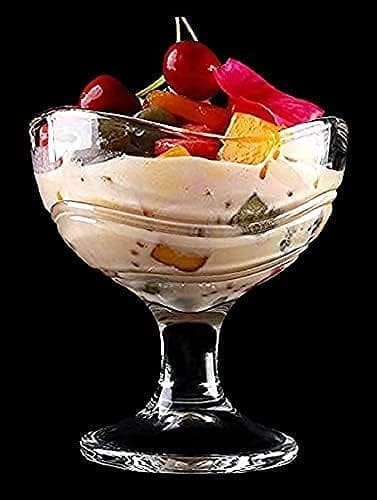 Ice Cream Bowls | Crystal Glass Cups | Sweets Serving Bowls use for Desserts, Milkshak, Fruit, Falooda, Coffee and Pudding Nuts | Pack of 6 |