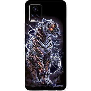 Yug Emporium Sticker For Vivo Y73 5G Mobile Skin (3D Black Lion Theme Skin) (Mobile Back Cover, Black)