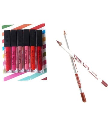 ADS Matte Me Ultra Smooth Liquid Lipstick Set Of 6 Free 2 Lip Pencil 6 ml