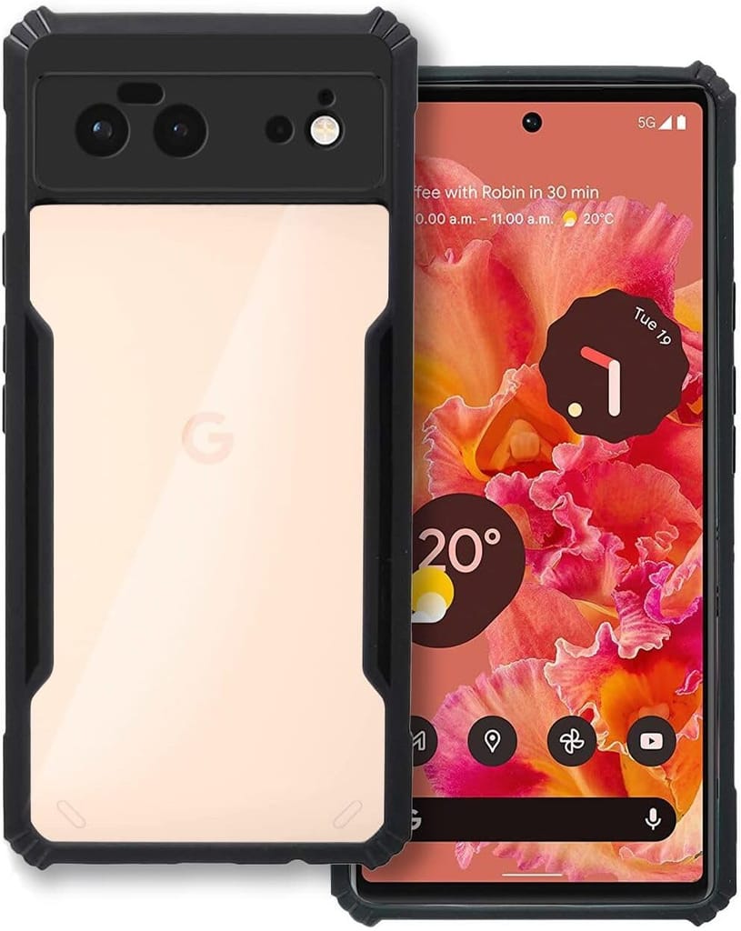 PLUGTECH Slim Shockproof Case | Matte Black Soft | Drop Protection | Precise Cutouts | Premium Mobile Cover for Google Pixel 6