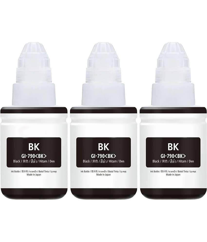 TEQUO For Gi-790 G1010 Black Pack of 3 Cartridge for GI-790 INK Printers G1000,G1010,G1100,G2000,G2002,G2010,G2012,G2100,G3000,G3010,G3012,G3100