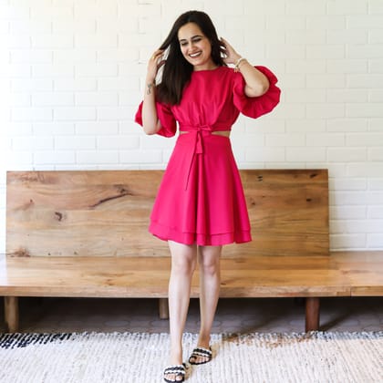 Pink Flambe Short Dress-XS