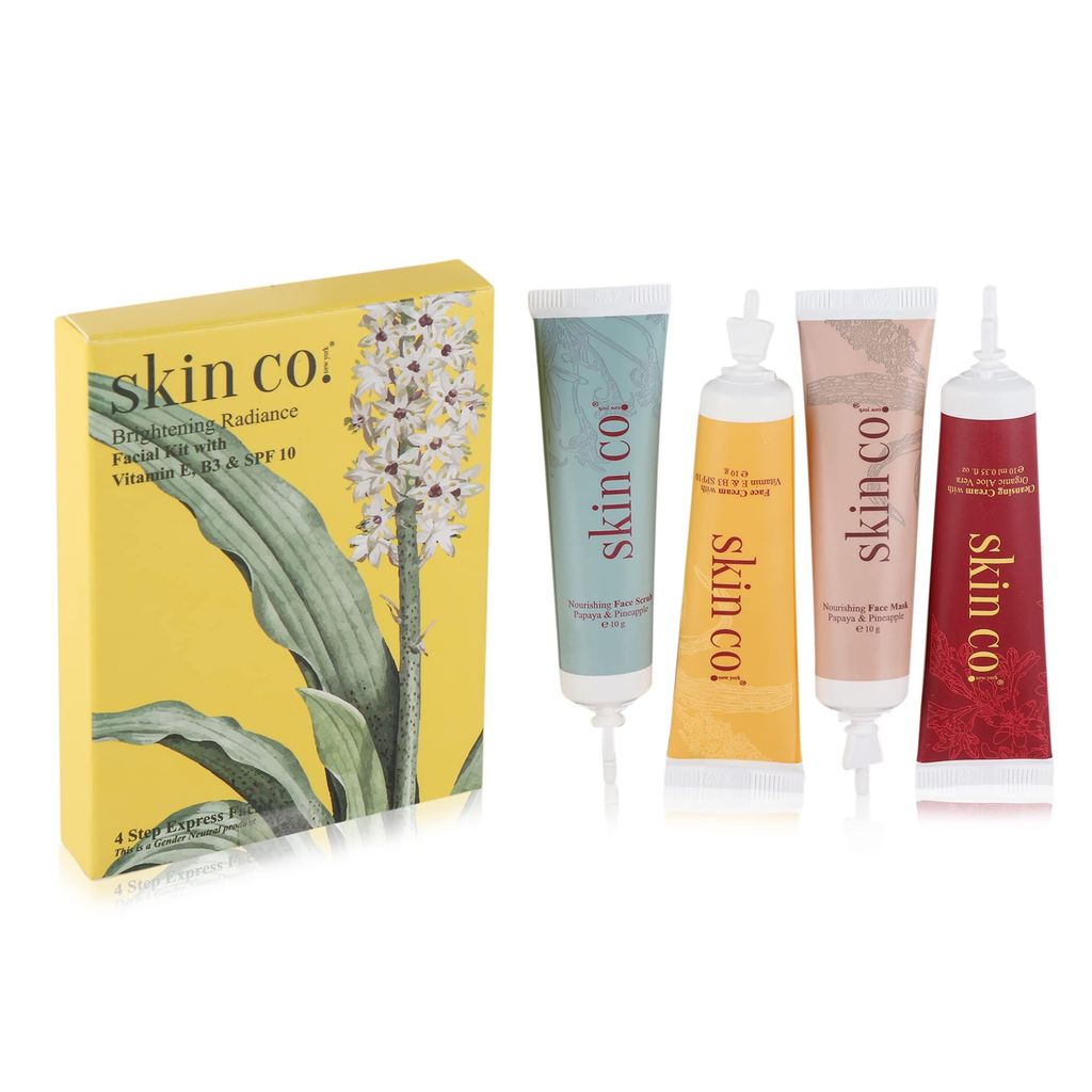skin co. new york Brightening Radiance Facial Kit with Vitamin B3| Vitamin E | SPf 10 | For Skin Types