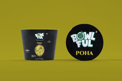 Bowlful Poha Cup - 70g Net, Flattened Rice Breakfast, Quick & Easy