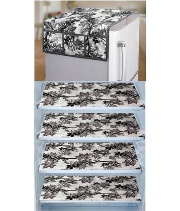 E-Retailer Set of 5 PVC Brown Fridge Top Cover