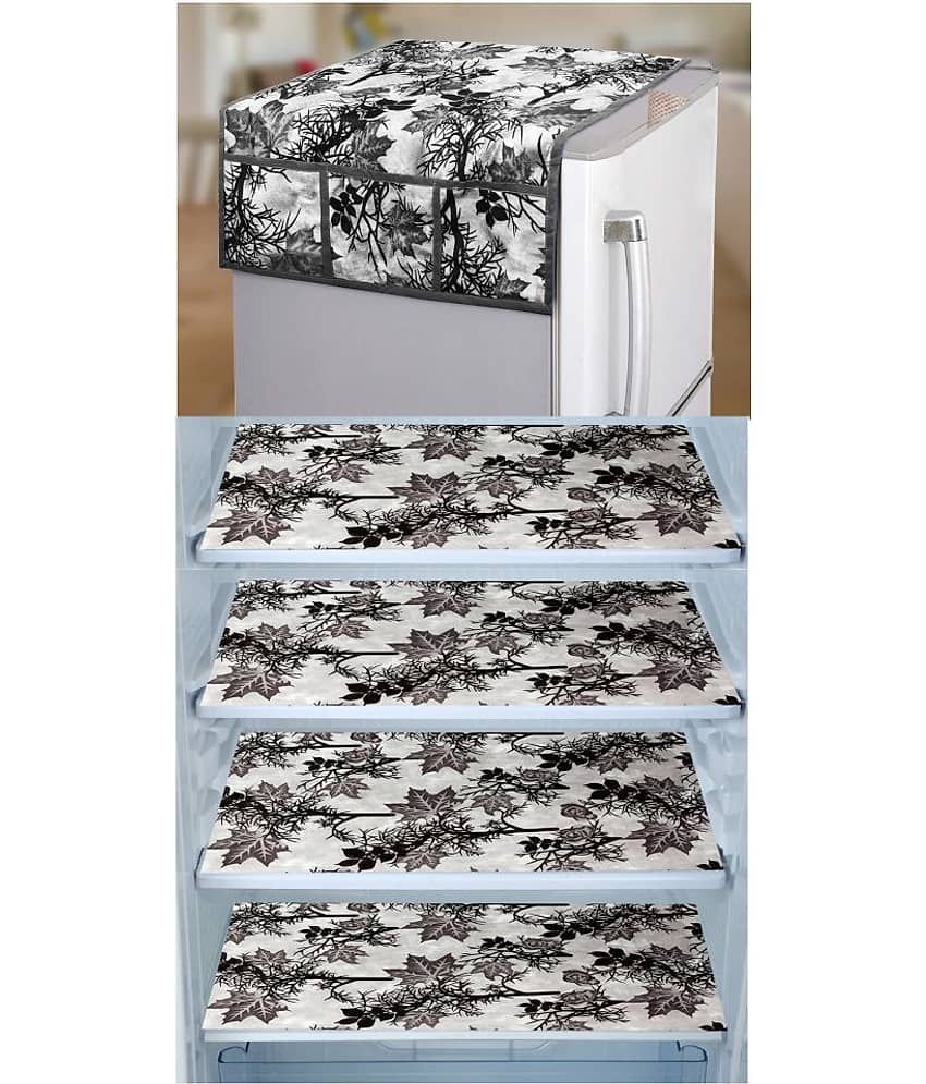 E-Retailer Set of 5 PVC Brown Fridge Top Cover