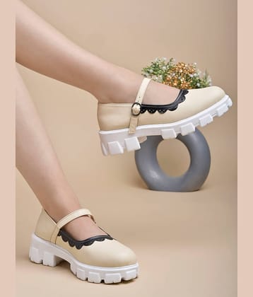 Stylestry Cream Women's Casual Ballerinas