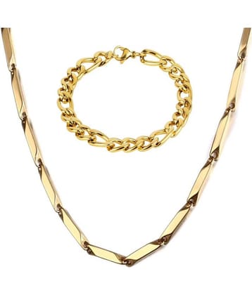 FASHION FRILL - Gold Plated Stainless Steel Chain ( Pack of 2 )
