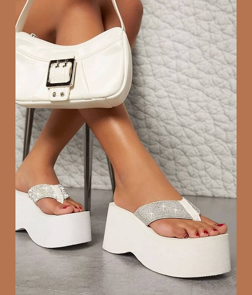 Shoetopia - Silver Women's Slip On Heels