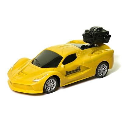 Braintastic Rechargeable Spray Model Remote Control RC Car with Light & Music Toys for Kids (Spray Car Yellow)