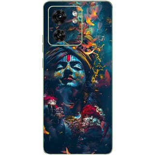 Yug Emporium Motorola Edge 40 Art Krishna Leather Premium Theme Full Back & Side Coverage (Back Cover Multicolor)