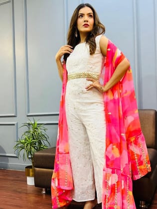 Festive Jumpsuit With Shrug-S