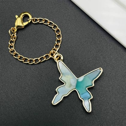 Alloy Enamel Butterfly Watch Charm For Women Gold Green