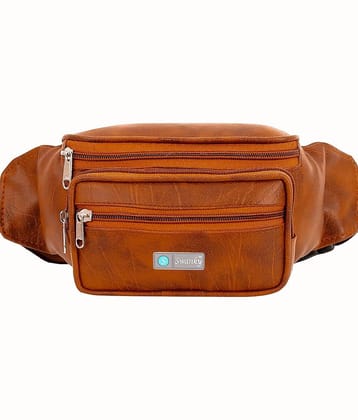 Swanky Travel waist Bag P.U. Brown Waist Pouch