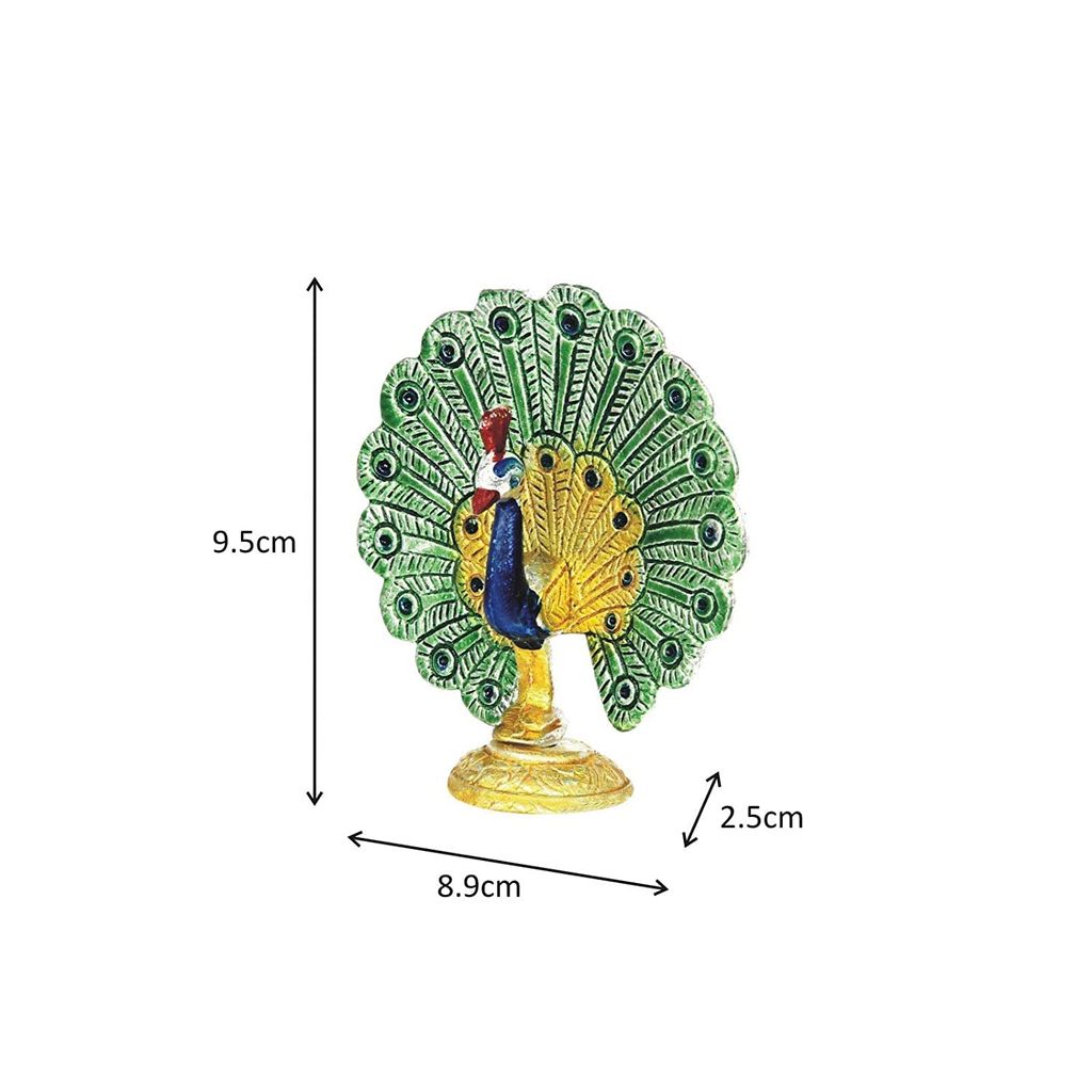 Metal Peacock Dancing Showpiece Figurine Multicolours Home Decor Showpiece.