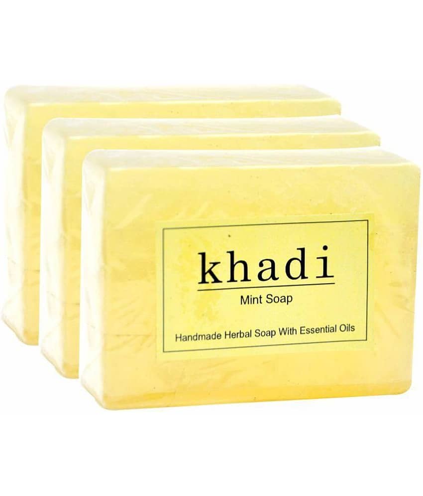 Khadi Herbals Mint Soap 375 gm Pack of 3