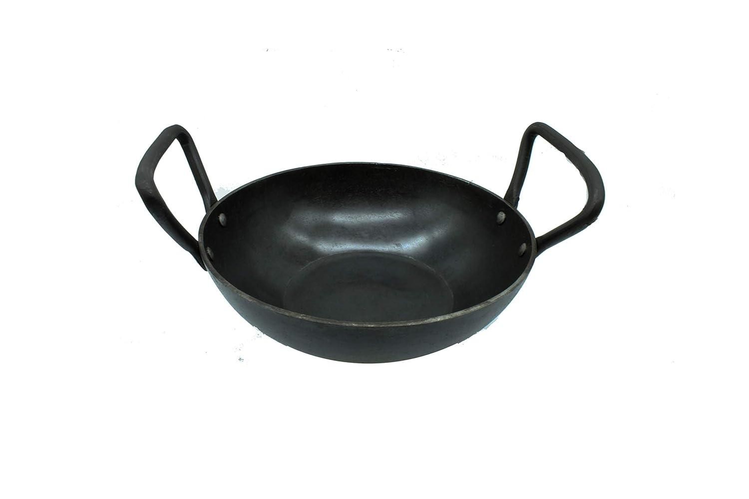 Trilonium BushCraft Series Wrought Iron Kadhai (1.75 litres | 20 cm) - Induction Compatible