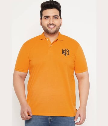 The Million Club Pack of 1 Cotton Blend Regular Fit Embroidered Half Sleeves Men's Polo T Shirt ( Mustard )