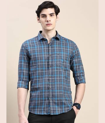 Showoff Cotton Blend Regular Fit Checks Full Sleeves Men's Casual Shirt - Grey ( Pack of 1 )