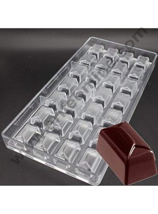 Cake Decor 28 Cavity Rectangle Envolope Shaped Polycarbonate Chocolate Mould