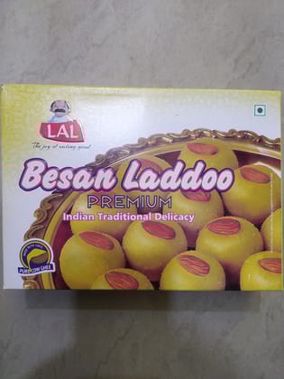 Lal Besan laddoo Premium Indian traditional delicacy 