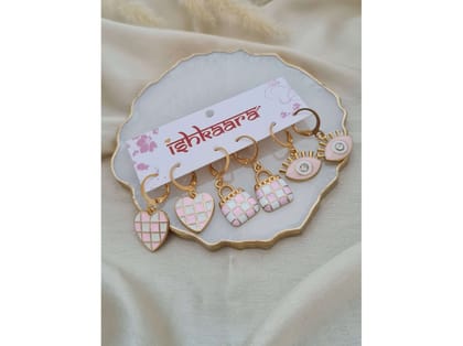 Ishkaara Blush Pink Hoops Combo