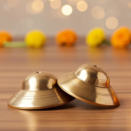 Brass Manjira With Brass Finish (ZMAS416 D)