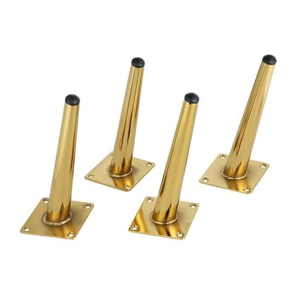 Elegance Times Engineering PVD Sofa Hardware Leg Sofa Furniture Golden Glossy Finish Heavy Model Cone Shape Design Sofa Leg Set of 4 (6 INCHES)