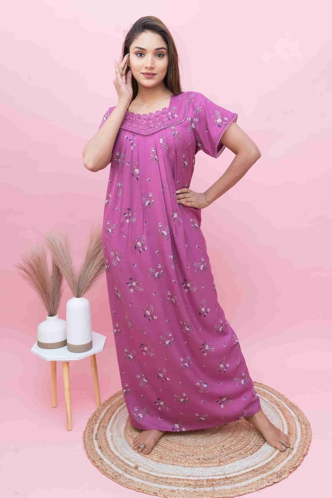 Luxurious Women Women's Lace Nighty | Breathable Alpine Fabric | Elegant &amp; Comfortable Night