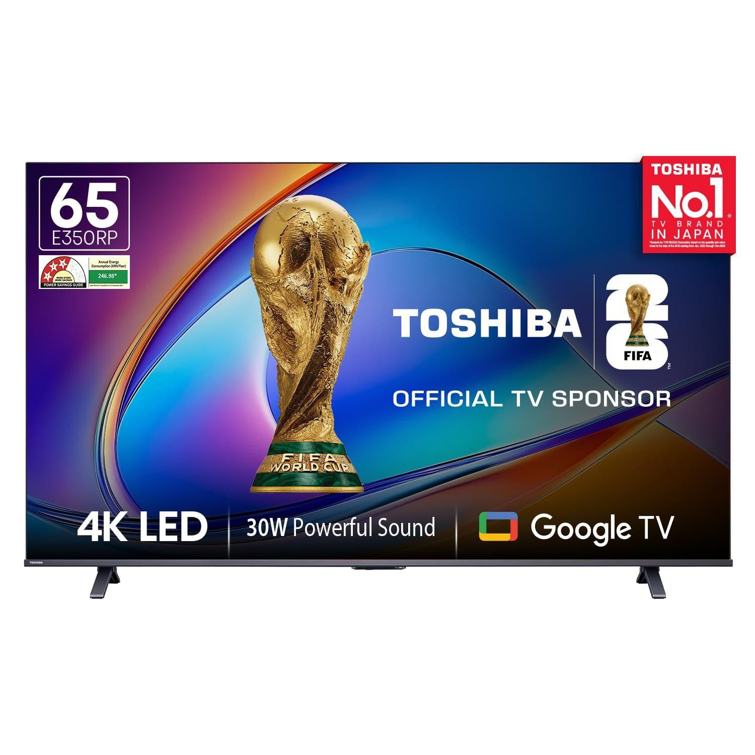 Toshiba 164 cm (65 Inches) 4K Ultra HD Smart LED Google TV | Dolby Atmos, HDR10 | 30W Powerful Speakers | AI 4K Upscaling | Super Bright Panel | Google Assistant | Voice Control | 65E350RP (Black) Toshiba 164 cm (65 Inches) 4K Ultra HD Smart LED Google T